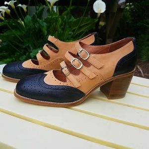 Jeffrey Campbell Black and Tan Heels